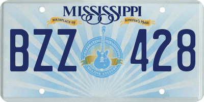 MS license plate BZZ428