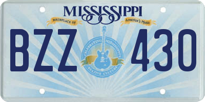 MS license plate BZZ430