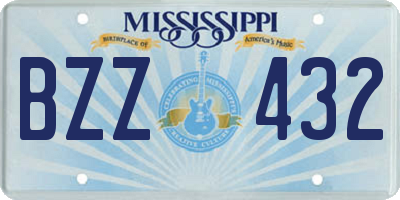 MS license plate BZZ432