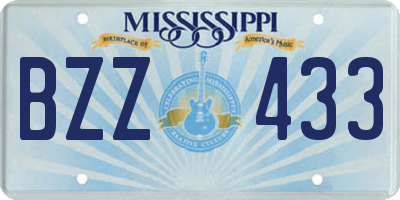 MS license plate BZZ433
