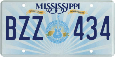 MS license plate BZZ434