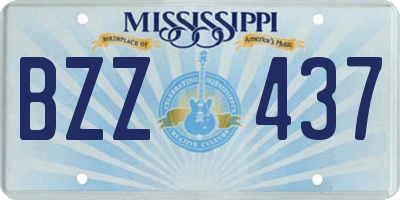 MS license plate BZZ437