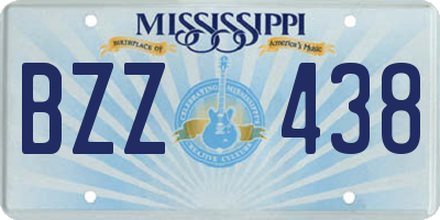 MS license plate BZZ438