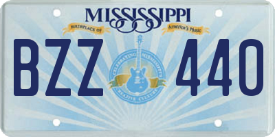 MS license plate BZZ440