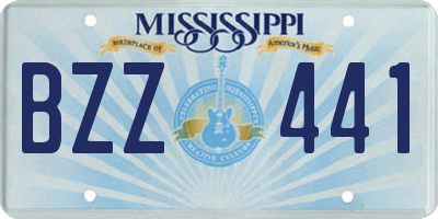 MS license plate BZZ441