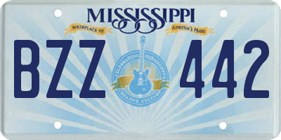 MS license plate BZZ442