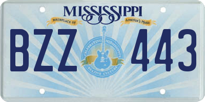 MS license plate BZZ443