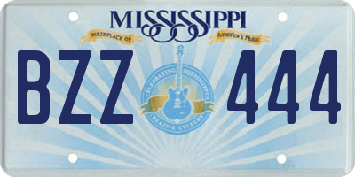 MS license plate BZZ444