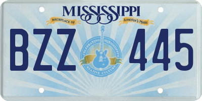 MS license plate BZZ445