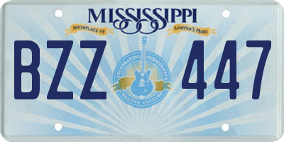 MS license plate BZZ447