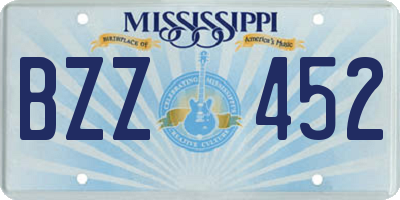 MS license plate BZZ452