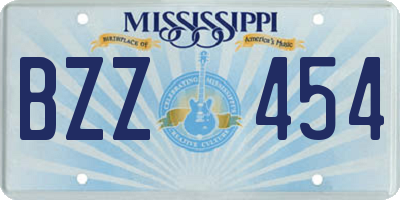 MS license plate BZZ454