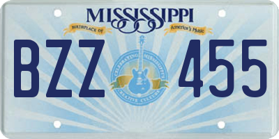 MS license plate BZZ455
