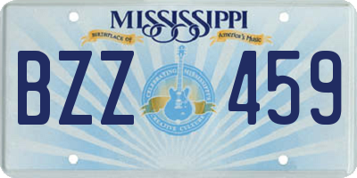 MS license plate BZZ459