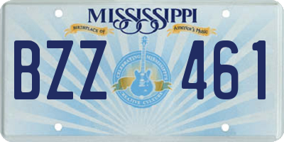 MS license plate BZZ461
