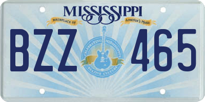 MS license plate BZZ465
