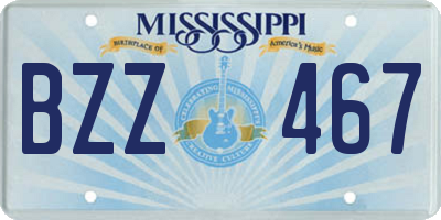 MS license plate BZZ467