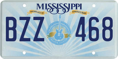 MS license plate BZZ468