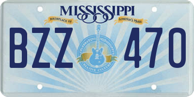 MS license plate BZZ470