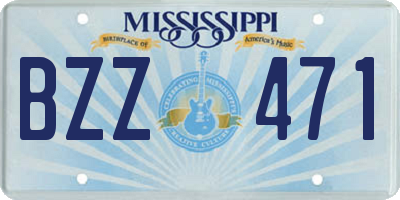 MS license plate BZZ471