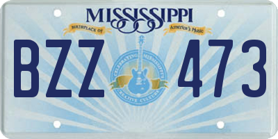 MS license plate BZZ473