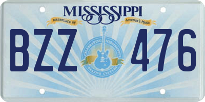 MS license plate BZZ476