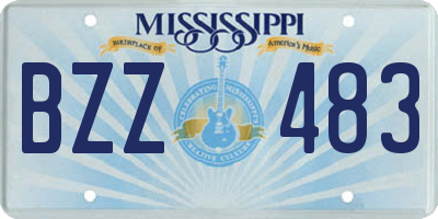 MS license plate BZZ483