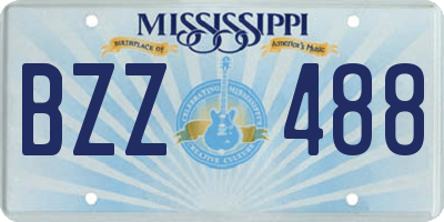 MS license plate BZZ488