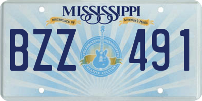 MS license plate BZZ491