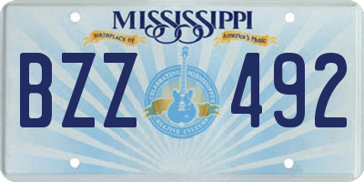 MS license plate BZZ492