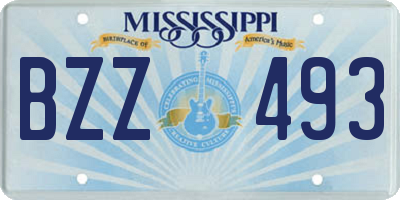 MS license plate BZZ493