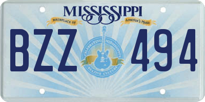 MS license plate BZZ494