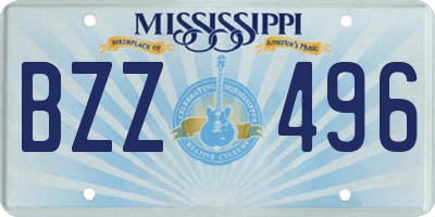 MS license plate BZZ496