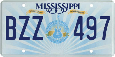MS license plate BZZ497