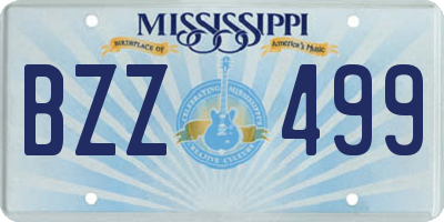 MS license plate BZZ499