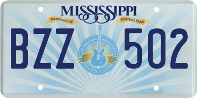 MS license plate BZZ502