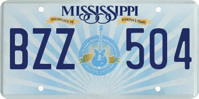 MS license plate BZZ504