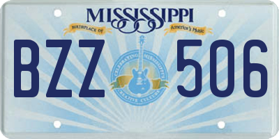 MS license plate BZZ506