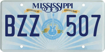 MS license plate BZZ507