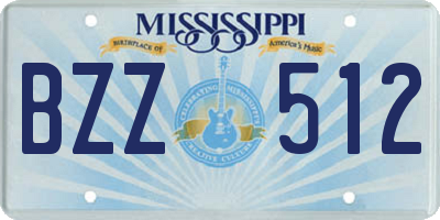MS license plate BZZ512