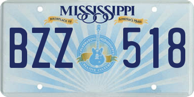MS license plate BZZ518