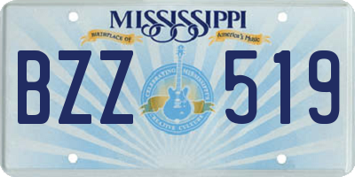 MS license plate BZZ519