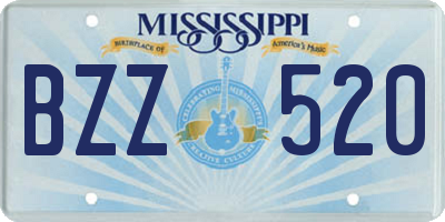 MS license plate BZZ520