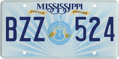MS license plate BZZ524