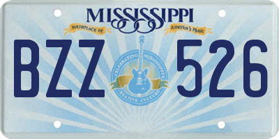 MS license plate BZZ526