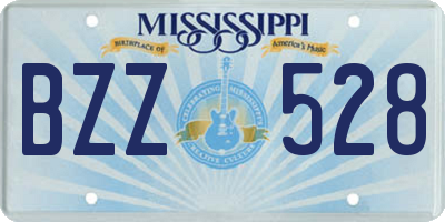 MS license plate BZZ528