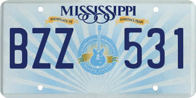 MS license plate BZZ531