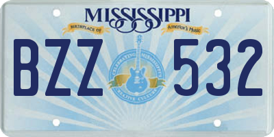 MS license plate BZZ532