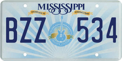 MS license plate BZZ534