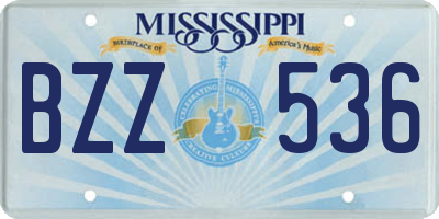 MS license plate BZZ536